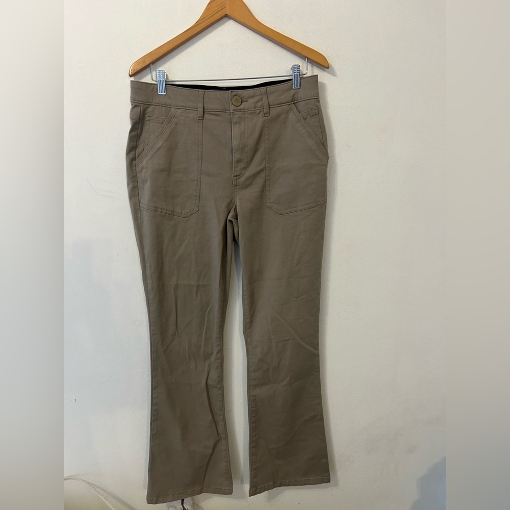 Democracy AB Solution 12 High Rise Flare Slimming Gray Classic Neutral Pants